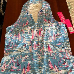 NWT LILLY PULITZER LARGE ZANZIBAR BLU SLEEVELESS BRA TANK